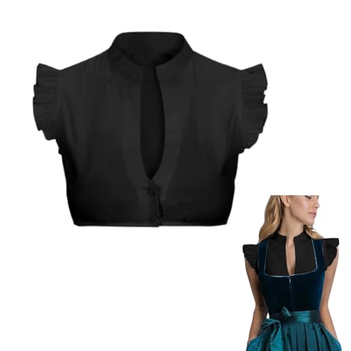 Dirndl Bluse Damen Flügelärmel - Trachtenbluse Damen Bluse Weiss Damen Kurzarm Dirndlbluse Hochgeschlossen V Ausschnitt Trachtenblusen Spitzenbluse Dirndlblusen Trachten Oberteil Damen für Oktoberfest Dirndl Bluse Damen Flügelärmel - Trachtenbluse Damen Bluse Weiss Damen Kurzarm Dirndlbluse Hochgeschlossen V Ausschnitt Trachtenblusen Spitzenbluse Dirndlblusen Trachten Oberteil Damen für Oktoberfest von Generisch
