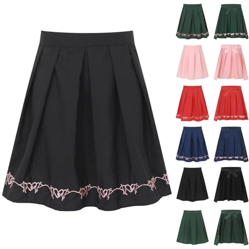 Dirndl Damen, Dirndlschürzen Damen Midi Dirndl Schürze Schwarz Stickerei Trachtenkleid Dirndlschürze für Oktoberfest Besondere Anlässe Bayerische Bierfest Karneval Regular Dirndlschürzen von Generisch