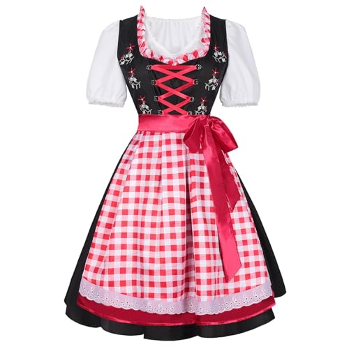 Dirndl Damen,Oktoberfest Damen Outfit, dirndel, Dirndl komplettsets, Grosse grössen, schürze, lang, midi, Trachtenmode, Trachtenkleid, Tracht, dirndlkleid, elegant, dindelbkleid von Generisch