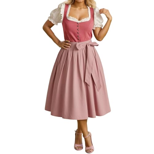 Dirndl Damen Lang - Dirndl Für Damen Grosse Grössen Midi Dirndlkleid Trachtenrock Komplettset Trachtenkleid Große Größen Trachten Kleid von Generisch
