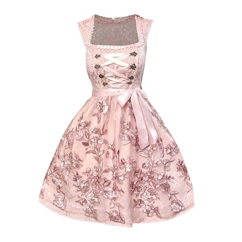 Dirndl Damen Midi Trachtenkleid Oktoberfest Trachtenmode Trachten Trachtenrock Germandress inkl. Dirndls Dirndlschürze Dirndlbluse Dirndl Kurz Oktoberfest Kleidung Damen von Generisch