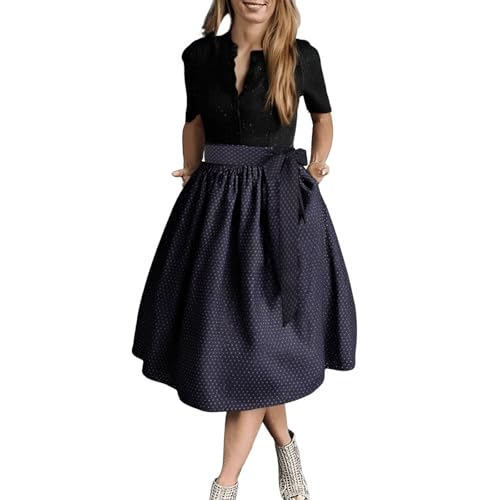 Dirndl Damen Retro Dirndelkleider Midi Trachtenkleid Trachtenmode Dirndlkomplettsets Oktoberfest Outfit Festlich Dirndlbluse DirndlschüRze Maxikleider Lederhose Damen Tracht Oktoberfest-Kleidung von Generisch