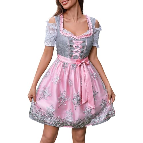 Dirndl Damen Trachten Midi Dirndlkleid Tachtenkleid Dirndelkleider Trachtenrock Dirndl-Komplettsets Trachtenmode für Oktoberfest mit Spitzenschürze Outfit Dirndl Damen Trachten Midi Dirndlkleid Tachtenkleid Dirndelkleider Trachtenrock Dirndl-Komplettsets Trachtenmode für Oktoberfest mit Spitzenschürze Outfit von Generisch