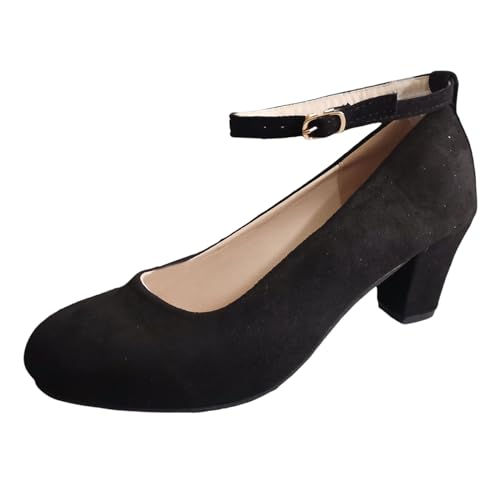 Dirndl Schuhe Damen Trachten Pumps Trachtenschuhe mit Absatz Chunky Tanzschuhe Brautschuhe Blockabsatz Ballerinas Elegant Absatzschuhe Zum Dirndl Spangenpumps Freizeitschuhe von Generisch