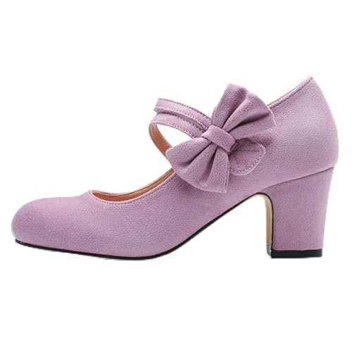 Dirndl Schuhe Damen Trachten Pumps Trachtenschuhe mit Absatz Chunky Tanzschuhe Brautschuhe Blockabsatz Ballerinas Elegant Schuhe Zum Dirndl Absatzschuhe Spangenpumps von Generisch