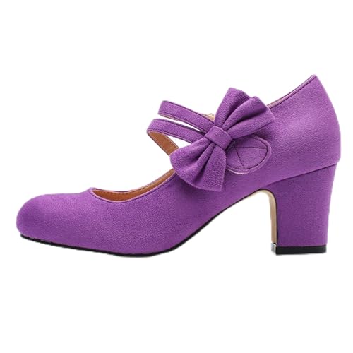 Dirndl Schuhe Damen Trachten Pumps Trachtenschuhe mit Absatz Chunky Tanzschuhe Brautschuhe Blockabsatz Ballerinas Elegant Schuhe Zum Dirndl Absatzschuhe Spangenpumps von Generisch