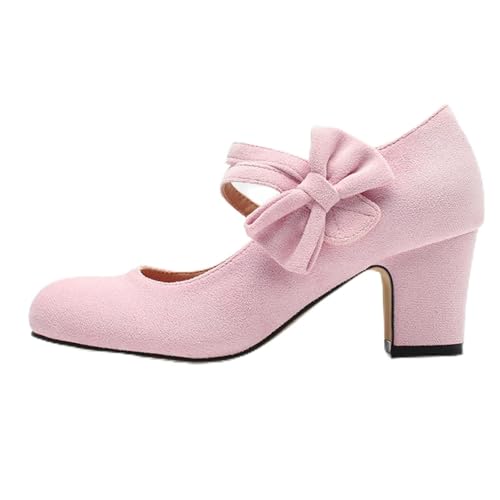 Dirndl Schuhe Damen Trachten Pumps Trachtenschuhe mit Absatz Chunky Tanzschuhe Brautschuhe Blockabsatz Ballerinas Elegant Schuhe Zum Dirndl Absatzschuhe Spangenpumps von Generisch