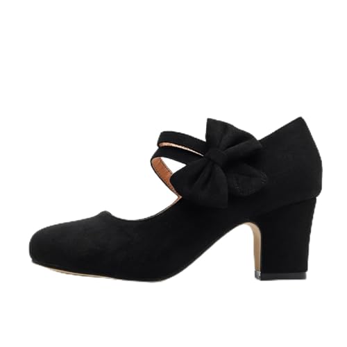 Dirndl Schuhe Damen Trachten Pumps Trachtenschuhe mit Absatz Chunky Tanzschuhe Brautschuhe Blockabsatz Ballerinas Elegant Schuhe Zum Dirndl Absatzschuhe Spangenpumps von Generisch