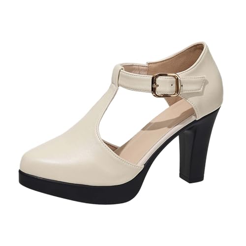 Dirndl Schuhe​Damen Pumps breite Füße Dirndl Schuhe Oktoberfest elegant Kleiner Absatz bequem Sommer Damenschuhe Riemchen Halbschuhe Trachtenschuhe​ von Generisch