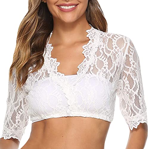 Dirndlbluse Damen Kurzarm/Halbarm Sexy Dirndlbluse Spitze Oktoberfest Kostüm Mode Weiß Damen Trachtenbluse für Dirndl V-Ausschnitt Eleganten Transparent Bluse Creme Bavarian Dirndlbluse Damen Dirndlbluse Damen Kurzarm/Halbarm Sexy Dirndlbluse Spitze Oktoberfest Kostüm Mode Weiß Damen Trachtenbluse für Dirndl V-Ausschnitt Eleganten Transparent Bluse Creme Bavarian Dirndlbluse Damen von Generisch