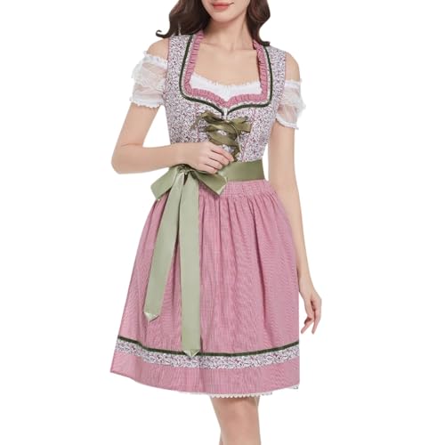Dirndlkleid Lang, Dirndl Damen Komplettsets Trachtenkleid Midi Elegant Dirndlkleid mit Bluse Grosse Grössen Kleider Oktoberfest Outfit Spitze Dirndel Trachtenrock, Rosa, XXL Dirndlkleid Lang, Dirndl Damen Komplettsets Trachtenkleid Midi Elegant Dirndlkleid mit Bluse Grosse Grössen Kleider Oktoberfest Outfit Spitze Dirndel Trachtenrock, Rosa, XXL von Generisch