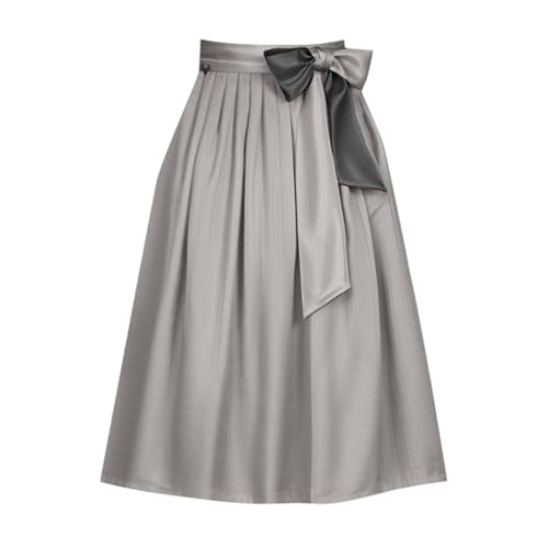 Dirndlschürzen, Damen Dirndl Schürze Lang Trachtenkleid Grau, Dirndlschürzen Trachtenrock Elegant Für Bayrische Tracht Oktoberfest Dirndlschürze Dirndlrock Sommer Einfärbig Faltenrock M von Generisch