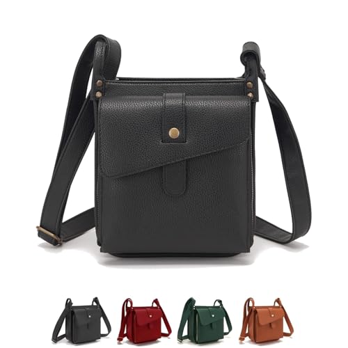 Dollver Crossbody Purse, Dollver Unique Design Crossbody Leather Bag, Unique Design Leather Bag, for Daily Use (Black) von Generisch