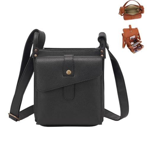 Dollver Crossbody Purse,Dollver Crossbody Leather Bag,Fashion Storage Bag Shoulder Bags Built in Wallet (Black) von Generisch
