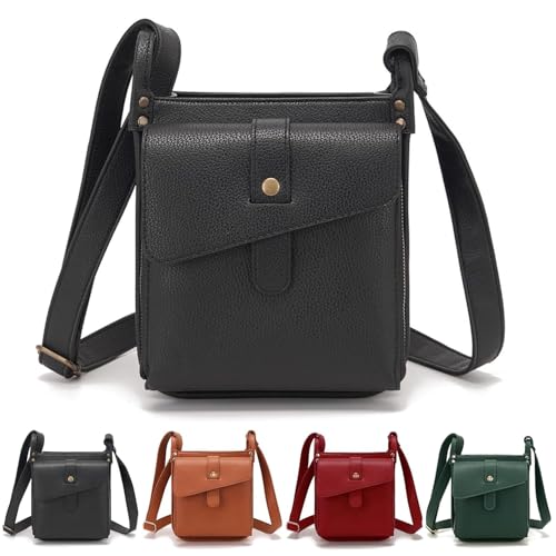 Dollver Crossbody Purse for Women, Dollver Unique Design Crossbody Leather Bag, Crossbody Purses for Women (Black) von Generisch