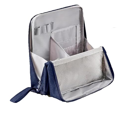 Doresty Makeup Bag, Multi-Purpose Large Capacity Oxford Cloth Standing Makeup Bag, Waterproof Vertical Office Desktop Storage Bags, Portable Toiletry Bags for Women and Men-Large Capacity (Blue-a) von Generisch