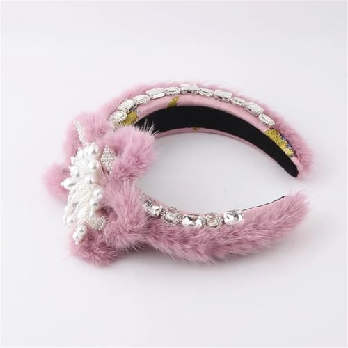 Dpnnrk Haarreifen für Damen und Mädchen, Schwamm, Nerzfell, Perlen, Blume, Perlen, Haarbänder Dpnnrk Haarreifen für Damen und Mädchen, Schwamm, Nerzfell, Perlen, Blume, Perlen, Haarbänder von Generisch
