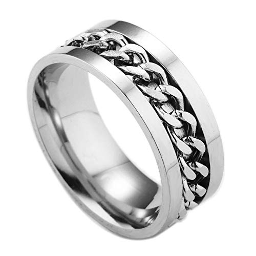 Drehbarer Kettenring Drehbarer Titan Edelstahl Ring Spinner Ring Ehering für Männer Geburtstag Verlobung Vatertag Valentinstag Etc von Generisch