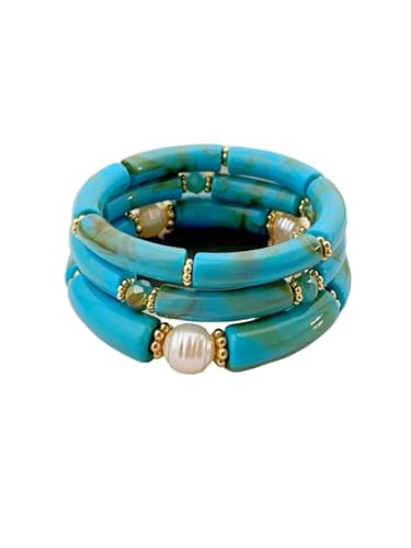 Drei Acryl-Perlen-Armbänder, Einheitsgröße, Achat von Generisch