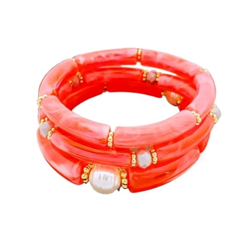 Drei Acryl-Perlen-Armbänder, Einheitsgröße, Achat von Generisch