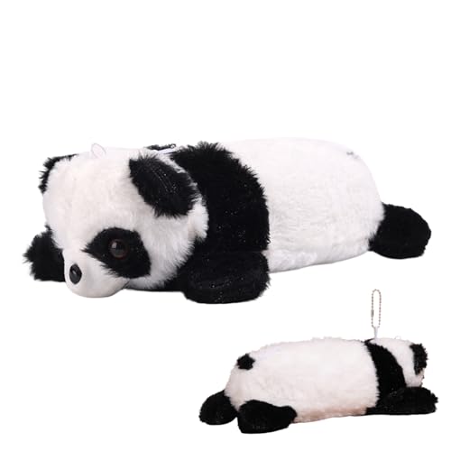 Dreidimensionales Federmäppchen mit Plüschpuppe, große Kapazität, Aufbewahrungstasche, Puppe, Plüsch-Panda-Federmäppchen, großes Fassungsvermögen, Silikon, einziehbarer Stifthalter, Panda-Beutelhalter von Generisch