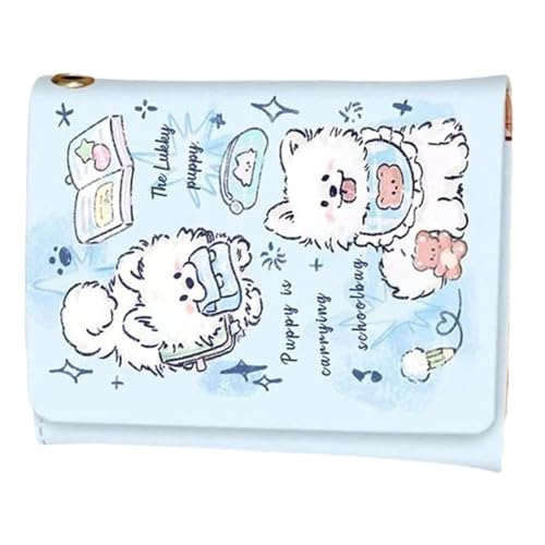 Dreifach-Geldbörsen für Damen, Kartenetui für Damen - Dreifach gefaltete Damen-Geldbörse mit Kätzchen-Print, Kartenetui,PU-Leder-Kartenhalter, große Kapazität, Damen-Geldbörse für Kreditkarten von Generisch