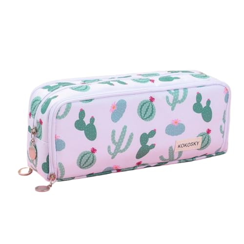 Dreilagiges Federmäppchen mit Sichtfenster und großem Fassungsvermögen für Schüler und einfaches multifunktionales Federmäppchen, grün, 21*8.5*5cm, modisch von Generisch