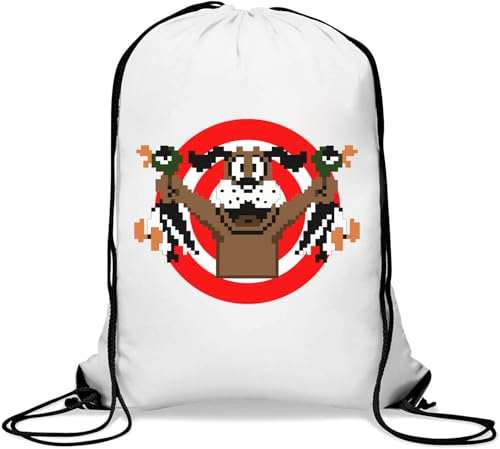 Ducks and Dog Pixel Art Gym Sack Casual Drawstring Bag White von Generisch