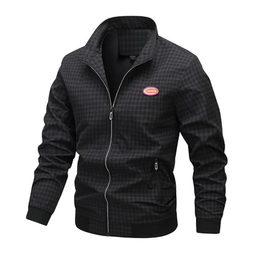 Herrenjacke Übergangsjacke, Dünne Herbstjacke Herren Leicht Bomberjacke Dünne Blouson Stehkragen Business Blouson Jacke mit Taschen Lässig Übergangsjacke Freizeitjacke Fliegerjacke,Schwarz von Generisch
