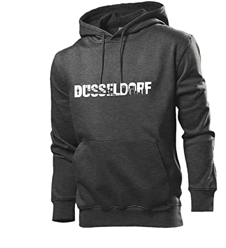 Düsseldorf Sehenswürdigkeiten Männer Hoodie Sweatshirt Dunkel Grau meliert L von shirt84