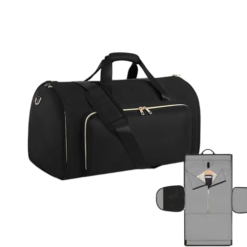 Duffle Kleidersack für Reisen, 2-in-1-Business-Reisetasche, faltbare Anzug-Tragetasche, wandelbare Duffle-Kleidertasche, Handgepäcktasche für Damen und Herren, 53,3 x 33 x 30,5 cm, Schwarz , Duffle Kleidersack für Reisen, 2-in-1-Business-Reisetasche, faltbare Anzug-Tragetasche, wandelbare Duffle-Kleidertasche, Handgepäcktasche für Damen und Herren, 53,3 x 33 x 30,5 cm, Schwarz , von Generisch