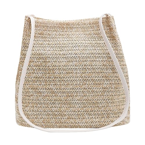 Dunkelblaue Handtasche Damen Umhängetasche Groß Strandtasche für Damen,Big Bags,Handgefertigt,Gewebt,Reise Handtaschen,Einkaufs Handtaschen Kleider mit Taschen (White,One Size) von Generisch