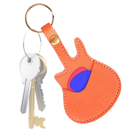 Durabled, and Stylish Guitar Pick Holder, 11g Guitar Holders with Keyring, Leather Portable Plectrum Organizer Leather Pouch, Convenient Storage for Musicians, Music Players, 5.28x2.76 inches von Generisch