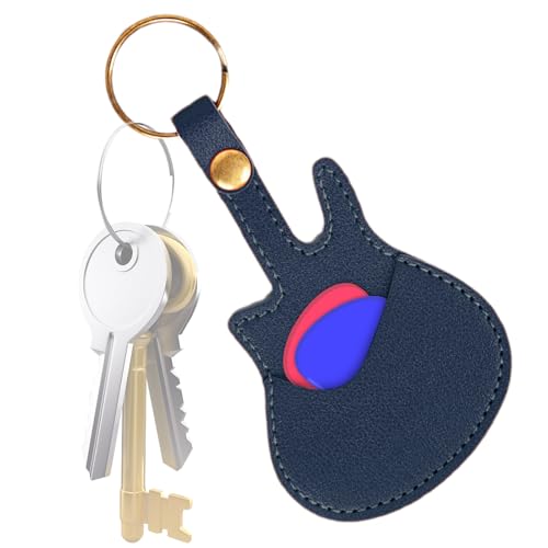 Durabled, and Stylish Guitar Pick Holder, 11g Guitar Holders with Keyring, Leather Portable Plectrum Organizer Leather Pouch, Convenient Storage for Musicians, Music Players, 5.28x2.76 inches von Generisch