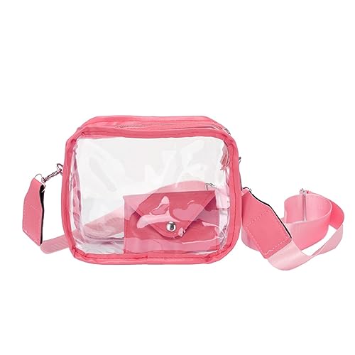 Durchsichtige Umhängetasche, Handtasche, Stadion-zugelassen, veganes Leder, Konzerttasche für Damen und Schultertasche, hot pink, Einheitsgröße Durchsichtige Umhängetasche, Handtasche, Stadion-zugelassen, veganes Leder, Konzerttasche für Damen und Schultertasche, hot pink, Einheitsgröße von Generisch