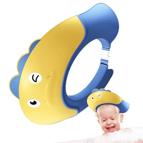Duschhaube für Babys, verstellbar, Dinosaurier-Form, Badeschutz, Visier, Kopf, Augen, -Shampoo-Kappen für Kinder ab 6 Monaten von Generisch