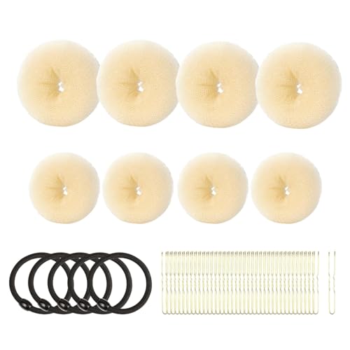 Dutt-Maker Im Ring-Stil – 7 Cm Tragbares Haar-Donut-Brötchen-Maker-Set | Einfach Zu Verwendendes Haar-Donut-Former-Set | Haar-elastisches Rundes Band-Set Für Mädchen-Accessoires, Rollenspiele, Party, von Generisch