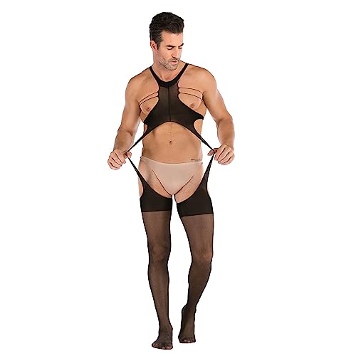 EIN Mit Dateien für Herren, Netzstrumpfhose, Strumpfhosen, Bodys, Strümpfe String Mini Herren (AI, One Size) von Generisch