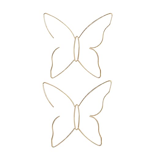 Earrings Jewellery Weibliche Schmetterlings-große Ohrstecker Strass Ohrringe Rot (Gold, One Size) von Generisch