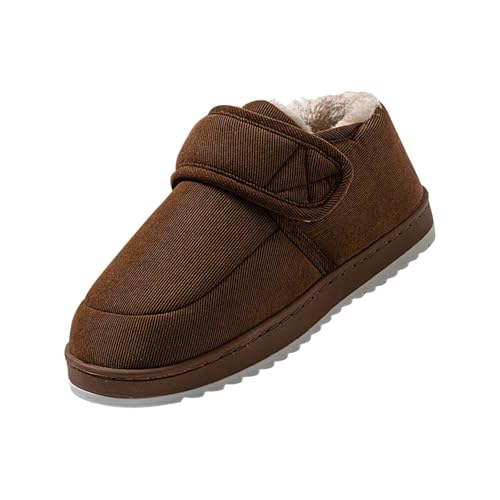 Easy Fit Hausschuhe für Damen, breite Passform, Diabetiker-Hausschuhe, einfach zu befestigen, Thermo-Slider, Slipper, bequeme und gemütliche Slides für Arthritis, orthopädisch, gepolsterte Innensohle von Generisch