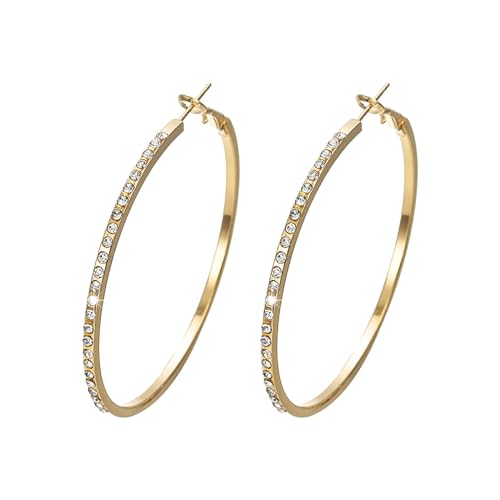 Echt Silber Ohrringe Damen Stecker Set mit Retro- und modischen geometrischen Legierungsohrringen Ohrringe Damen Creolen (Gold, One Size) von Generisch