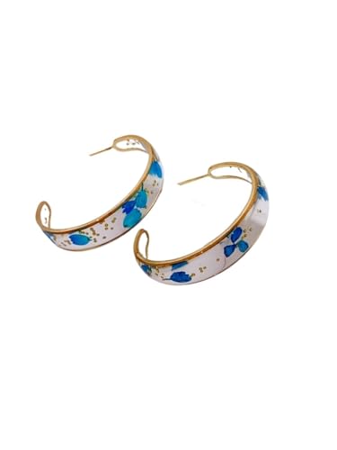 Echte Blumen Harz C Creolen - Einzigartige Botanische Anhänger für einen von der Natur inspirierten Stil für Frauen, Einheitsgröße von Generisch