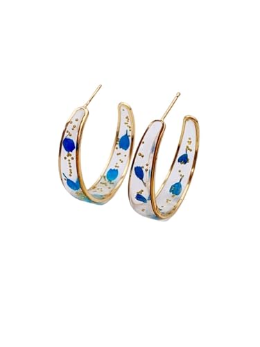 Echte Blumen Harz C Creolen - Einzigartige Botanische Anhänger für einen von der Natur inspirierten Stil für Frauen, Einheitsgröße von Generisch