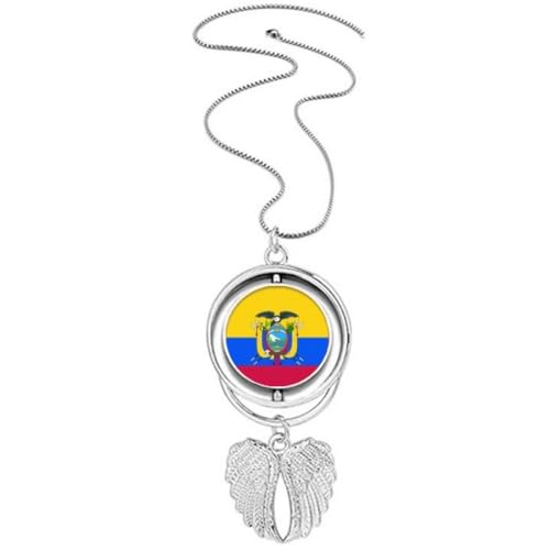 Ecuador Nationalflagge Süd Amecountry Anhänger Engelsflügel drehbare Halskette Schmuck von Generisch