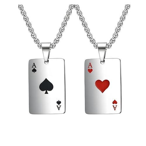 Edelstahl Poker Halskette Herren Anhänger Kette, Einheitsgröße von Generisch