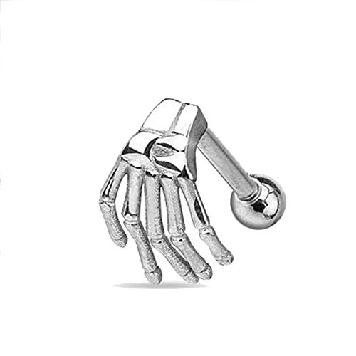 Edelstahl Skelett Geist Hand Ohrring Tragus Piercing Körperschmuck für Frauen Mädchen Stilvolle Haltbarkeit von Generisch