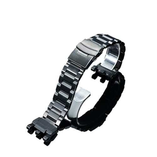 Edelstahl-Uhrenarmband, kompatibel mit Casio Grand King GWG-2000 GWG-2040, modifiziertes Herren-Armband, massives Metall-Armband, Zubehör(E -black) von Generisch