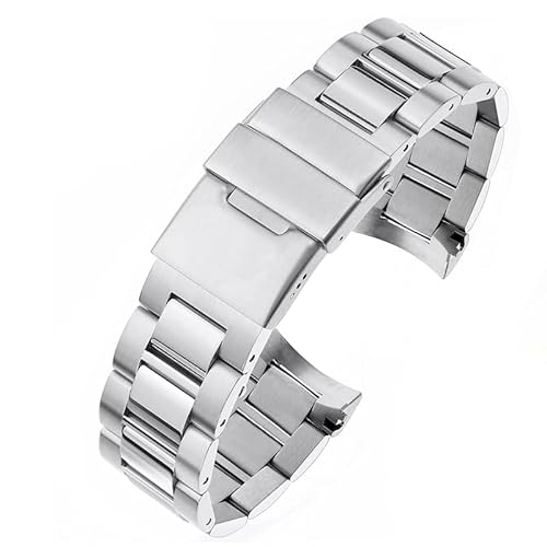 Edelstahl-Uhrenarmband mit gebogenem Ende für Longines Master Conquest HydroConquest L3.642.4 L3.781.4 Armbandzubehör, 21 mm von Generisch