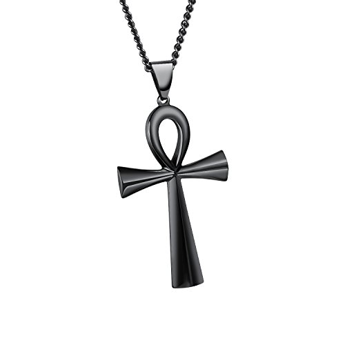 Edelstal Kette Ägyptisch Ankh Kreuz Anhänger Halskette für Herren Damen Schmuck Geschenk von Generisch