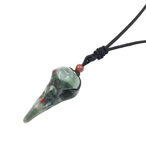 Edelstein Anhänger, Handgewebte Verstellbare Wachsseil-Mode-Halskette Mit Natürlichem Edelsteinkristall, Geschnitzter Krähenschnabel-Totenkopf-Anhänger, Energieschmuck Für Männer Und Frauen, Edelstein Anhänger, Handgewebte Verstellbare Wachsseil-Mode-Halskette Mit Natürlichem Edelsteinkristall, Geschnitzter Krähenschnabel-Totenkopf-Anhänger, Energieschmuck Für Männer Und Frauen, von Generisch
